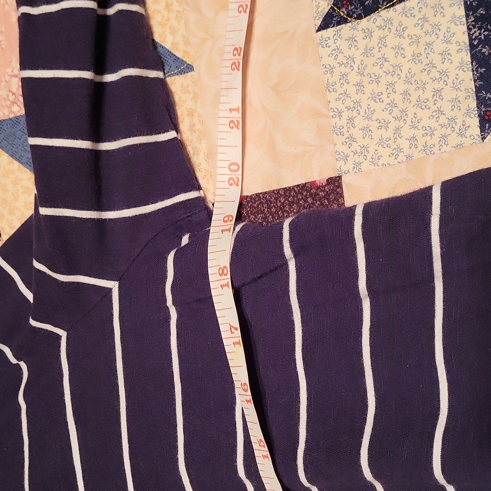 EUC Blue/White Striped Top. Button V-neck. 3/4 sleeves. Size XL - Picture 7 of 8